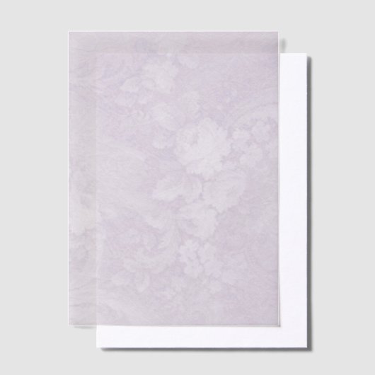 Paarse bloemen en swirls vellum uitnodigingen (Offset)