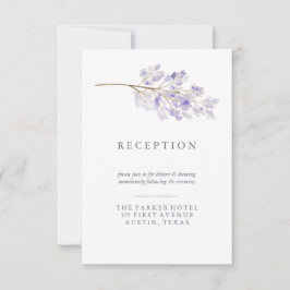 Paarse bloemen en tak Waterverf receptie Kaart