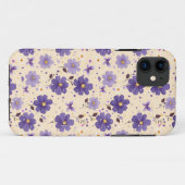 Paarse Bloemen en Vlinders Bloem Mobiele Telefoon Case-Mate iPhone Case (Achterkant (horizontaal))