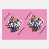 Paarse bloemen en vogel inpakpapier vel (Voorkant 2)