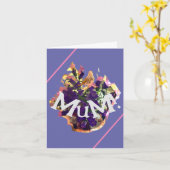 Paarse bloemen en vogel kaart (Gele Bloem)