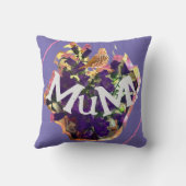 Paarse bloemen en vogel kussen (Achterkant)