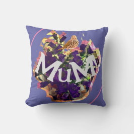 Paarse bloemen en vogel kussen