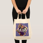 Paarse bloemen en vogel tote bag (Voorkant (product))