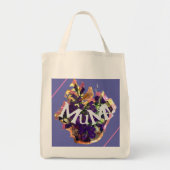 Paarse bloemen en vogel tote bag (Voorkant)