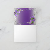 Paarse bloemen en zilveren glitter - Dank u Bedankkaart (Binnen)