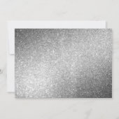 Paarse bloemen en zilveren glitter verjaardagsfees kaart (Achterkant)