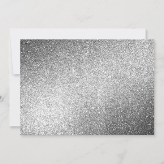 Paarse bloemen en zilveren glitter verjaardagsfees kaart (Achterkant)