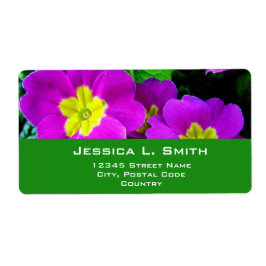 paarse bloemen etiket