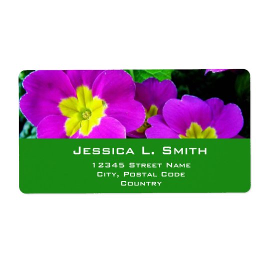 paarse bloemen etiket (Voorkant)