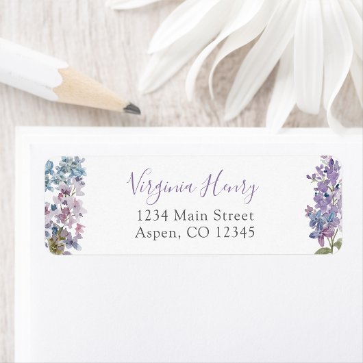 Paarse Bloemen Etiket