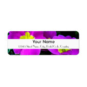 paarse bloemen etiket (Voorkant)