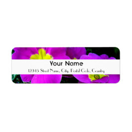 paarse bloemen etiket