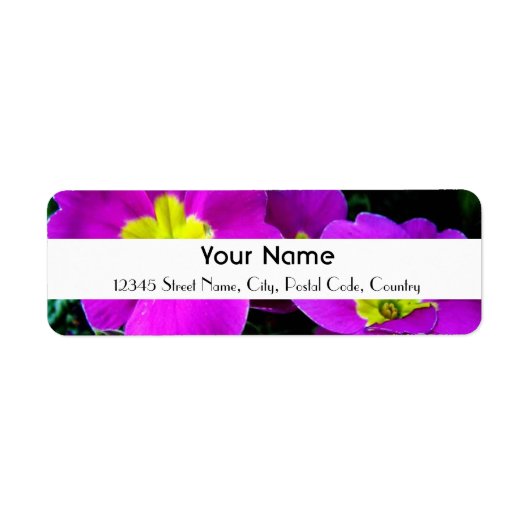 paarse bloemen etiket (Voorkant)