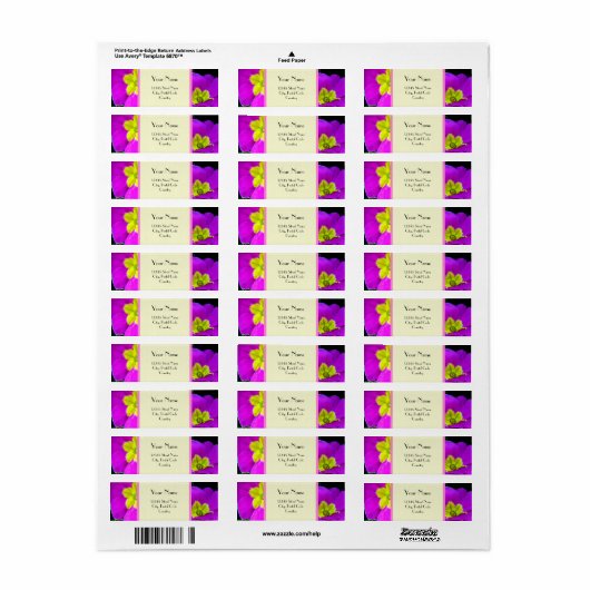 paarse bloemen etiket (Full Sheet)