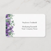 Paarse bloemen eucalyptus vrouwelijk Visitekaartje (Voorkant)