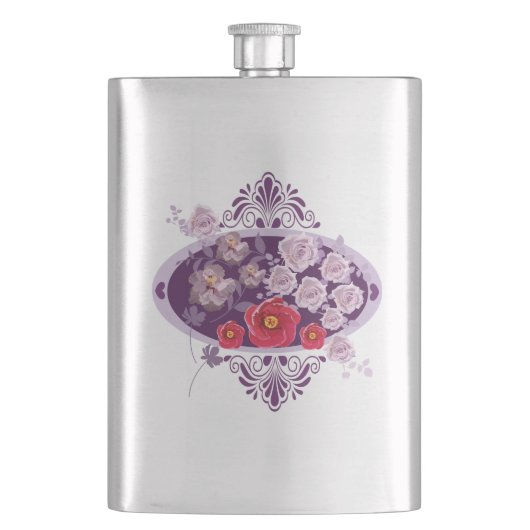 paarse bloemen flacon (Voorkant)