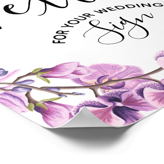 paarse bloemen floral custom bruilfeestparty sign poster