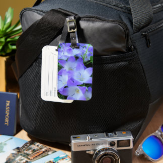 Paarse Bloemen Foto Bagagelabel