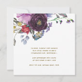 Paarse Bloemen FOTO Bautizo Invitacion Spaans Kaart (Achterkant)