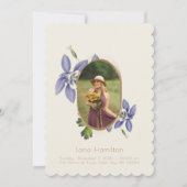  Paarse Bloemen Foto Begrafenisprogramma Kaart (Voorkant)