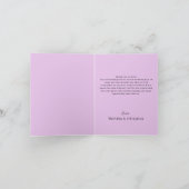 Paarse Bloemen Foto Huwelijk Gevouwen Bedankkaart (Binnen)