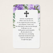 Paarse Bloemen Foto Sympathie Uitvaartgebed Kaart (Achterkant)