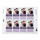 Paarse Bloemen Foto Trouwlabels Etiket (Full Sheet)