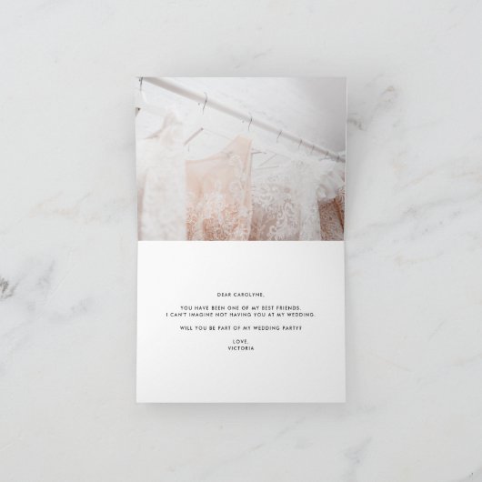 Paarse Bloemen Foto Wil je mijn Bloemenmeisje zijn Kaart (Binnen)