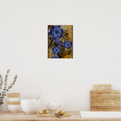 Paarse Bloemen Fractal Poster (Keuken)
