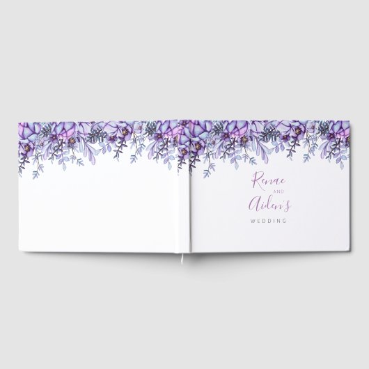 Paarse bloemen gastenboek (Volledig)