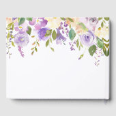 Paarse bloemen gastenboek, mauve bruiloft gastenboek (Achterkant)