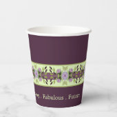 Paarse bloemen geaccentueerd papieren bekers (Achterkant)