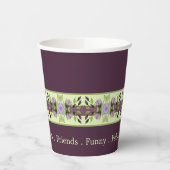 Paarse bloemen geaccentueerd papieren bekers (Links)