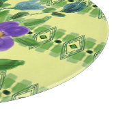 Paarse bloemen geaccentueerd snijplank (Hoek)