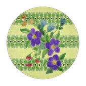 Paarse bloemen geaccentueerd snijplank (Voorkant)