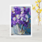 paarse bloemen | Gefeliciteerd Kaart (Gele Bloem)