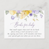 Paarse bloemen, gele bloemen, boeken voor Baby Informatiekaartje (Voorkant)