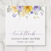 Paarse bloemen, Gele bloemen, Boho, Baby shower Bedankjes Labels (Voorkant)