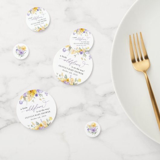 Paarse bloemen, Gele bloemen, Boho, Baby shower Confetti (Groep)
