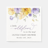 Paarse bloemen, Gele bloemen, Boho, Baby shower Servet (Voorkant)