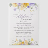 Paarse bloemen, Gele bloemen, Boho, Baby shower Vellum Uitnodigingen (Voorkant)