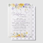 Paarse bloemen, Gele bloemen, Boho, Baby shower Vellum Uitnodigingen (Offset (Uitnodiging))