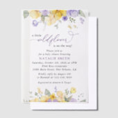 Paarse bloemen, Gele bloemen, Boho, Baby shower Vellum Uitnodigingen (Offset)