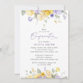 Paarse Bloemen, Gele Bloemen, Boho, Communie Kaart (Voorkant)