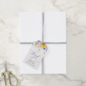 Paarse Bloemen, Gele Bloemen, Boho, Doop Cadeaulabel (Met Touw)