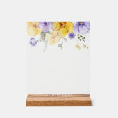 Paarse bloemen, gele bloemen, boho, momosa bar acryl bord (Voorkant)