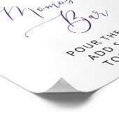 Paarse bloemen, gele bloemen, boho, momosa bar poster (Hoek)