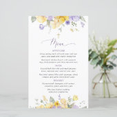 Paarse Bloemen, Gele Bloemen, Doop Menu (Staand voorkant)