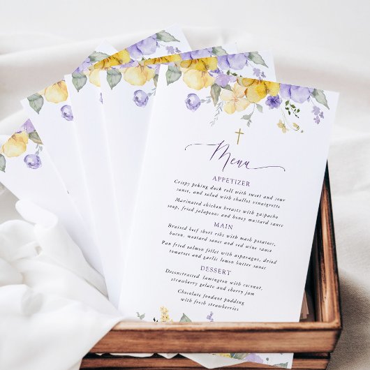 Paarse Bloemen, Gele Bloemen, Doop Menu